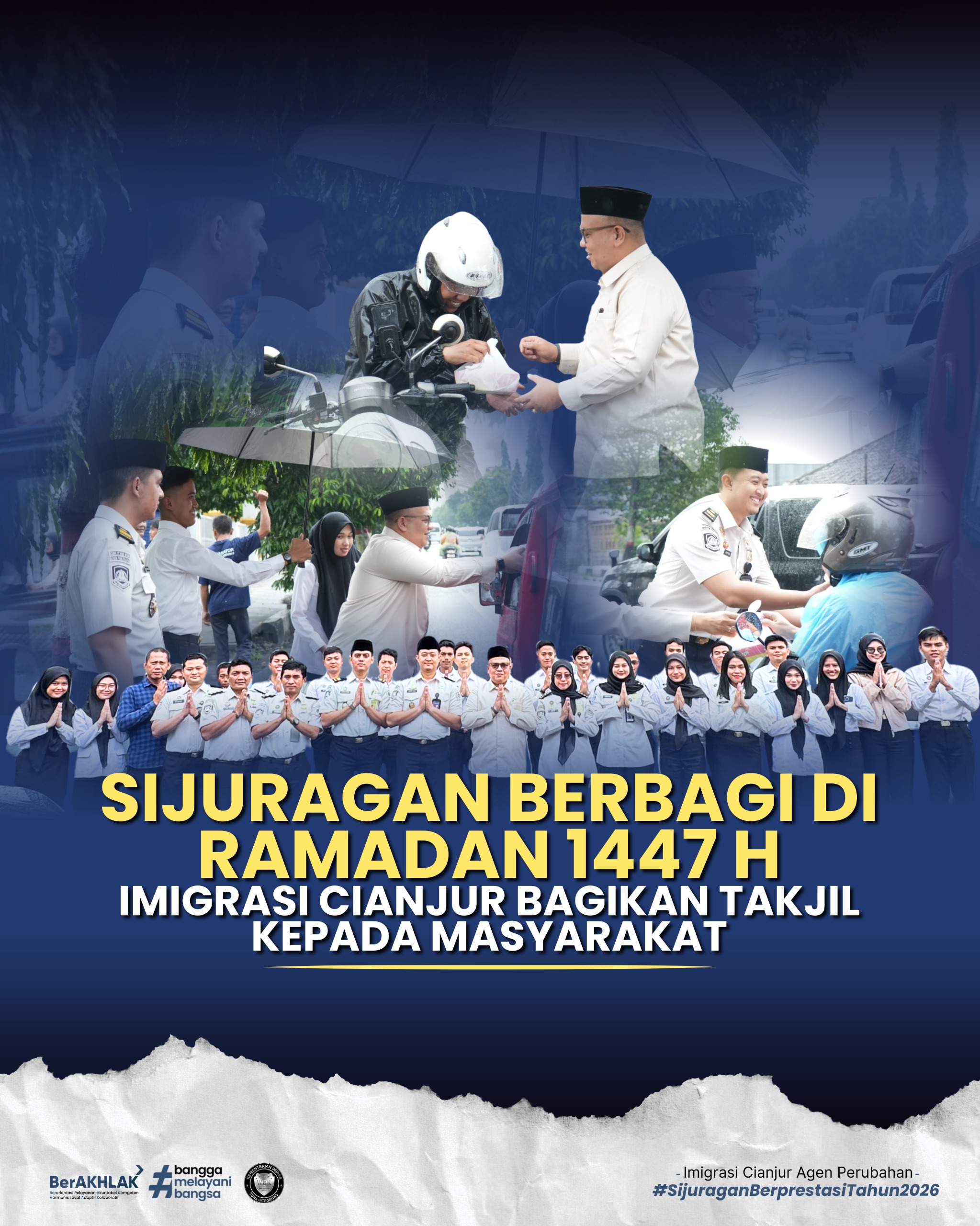 Sijuragan Berbagi di Ramadan 1447 H. -Imigrasi Cianjur Bagikan Takjil Kepada Masyarakat